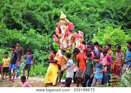 Anaipatti, Tamilnadu - India - September 15 2018: Indian Hindu Festival