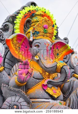 Anaipatti, Tamilnadu - India - September 15 2018: Lord Ganesha Statue