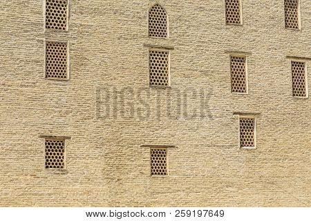 Back View Of Wall In Arabian Miri-arab Madrassah, Bukhara.
