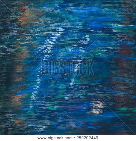 Abstract Art Background Of Oil Paints, Bkue