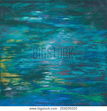 Abstract Art Background Of Oil Paints, Bkue