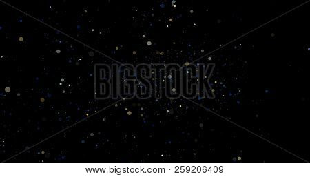 Flying Dust Particles On A Black Background