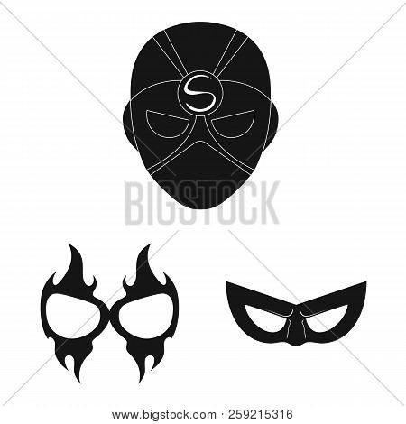 Vector Design Of Hero And Mask Icon. Set Of Hero And Superhero Vector Icon For Stock.