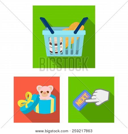 E-commerce And Business Flat Icons In Set Collection For Design. Buying And Selling Vector Symbol St
