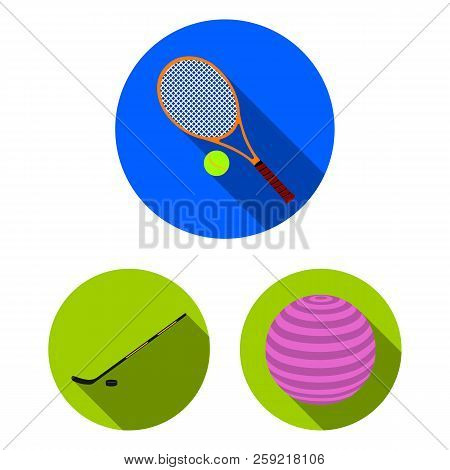 Different Kinds Of Sports Flat Icons In Set Collection For Design. Sport Equipment Vector Symbol Sto