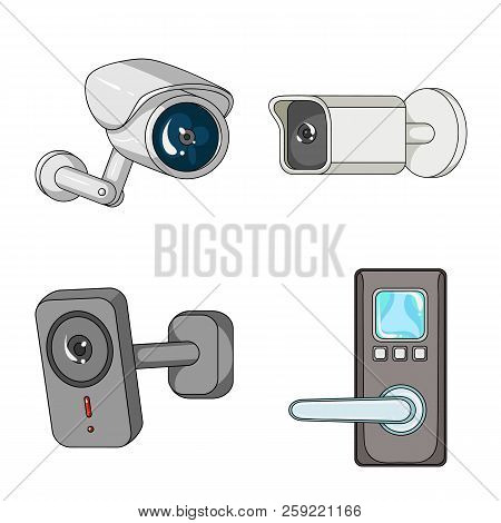Isolated Object Of Cctv And Camera Symbol. Set Of Cctv And System Stock Vector Illustration.