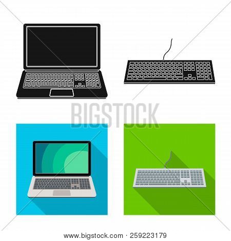 Vector Design Of Laptop And Device Symbol. Set Of Laptop And Server Stock Vector Illustration.