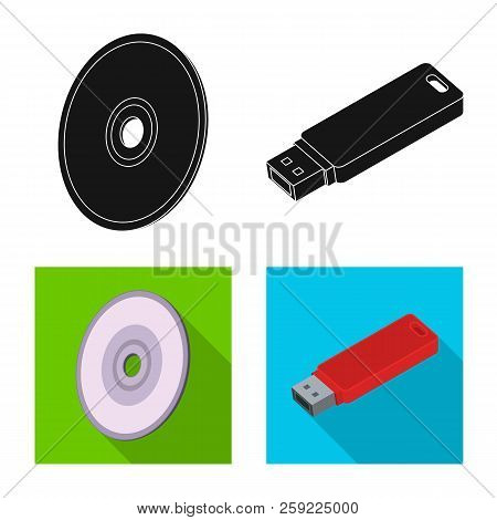 Vector Illustration Of Laptop And Device Sign. Set Of Laptop And Server Stock Vector Illustration.