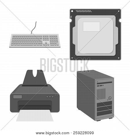 Isolated Object Of Laptop And Device Sign. Collection Of Laptop And Server Vector Icon For Stock.