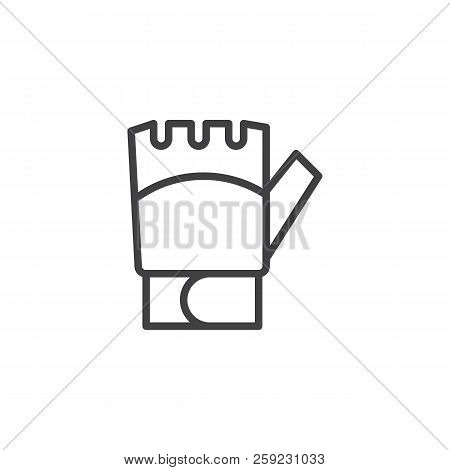 Fingerless Sport Gloves Outline Icon. Linear Style Sign For Mobile Concept And Web Design. Simple Li