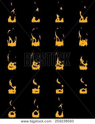 Sprite Sheets Fire Loop. Ready For Games Or Cartoon.