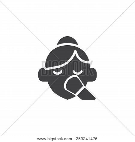 Woman Doing Make Up Vector Icon. Filled Flat Sign For Mobile Concept And Web Design. Simple Solid Ic