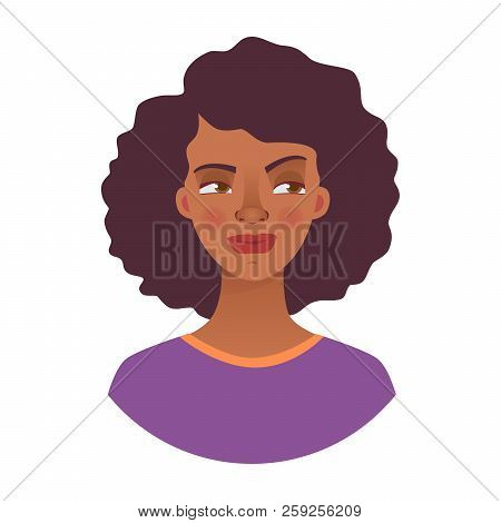 Portrait Of African Woman. Emotions Of African American Woman Face. Facial Expression. African Girl 