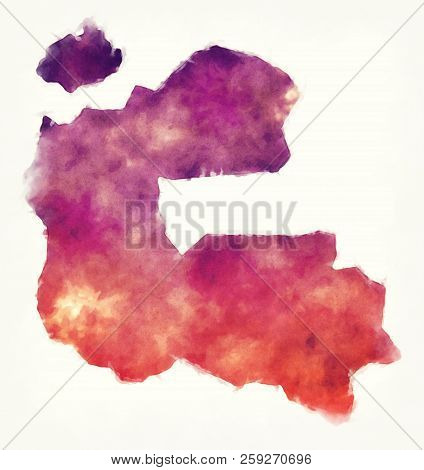 Dadra And Nagar Haveli Union Territory Watercolor Map Of India