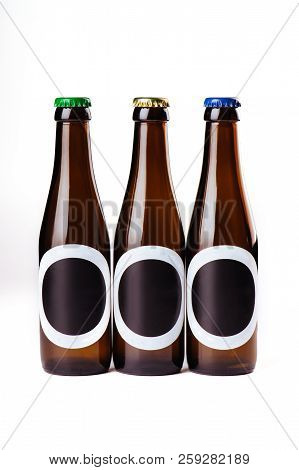 Beer Bottle Mock-up - Three Bottles. Blank Label
