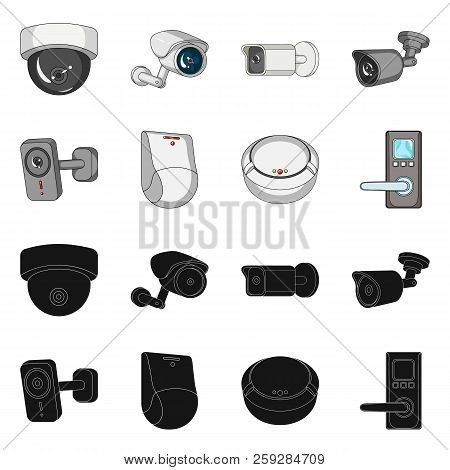 Isolated Object Of Cctv And Camera Logo. Collection Of Cctv And System Stock Vector Illustration.