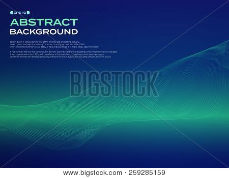 Abstract Of Glowing Stipe Line Pattern On Green Blue Background, Illustration Vector Eps10