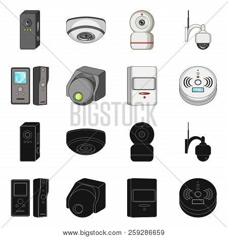 Vector Illustration Of Cctv And Camera Sign. Collection Of Cctv And System Vector Icon For Stock.
