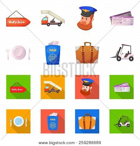 Vector Illustration Of Airport And Airplane Logo. Collection Of Airport And Plane Stock Vector Illus