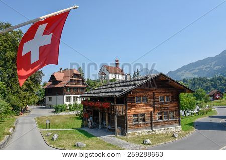 The Village Of Flüeli-ranft  On The Swiss Alps