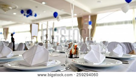 Festive Table Setting In A Restaurant