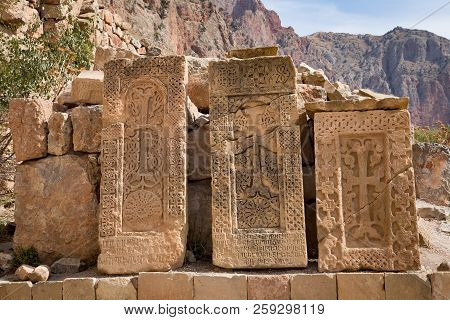 Cross-stone, Khachkar, At Noravank Monastery In Armenia