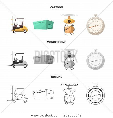 Vector Illustration Of Goods And Cargo Symbol. Set Of Goods And Warehouse Vector Icon For Stock.