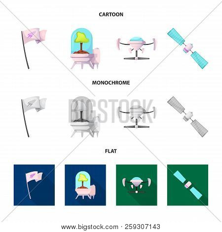 Vector Design Of Mars And Space Sign. Collection Of Mars And Planet Vector Icon For Stock.