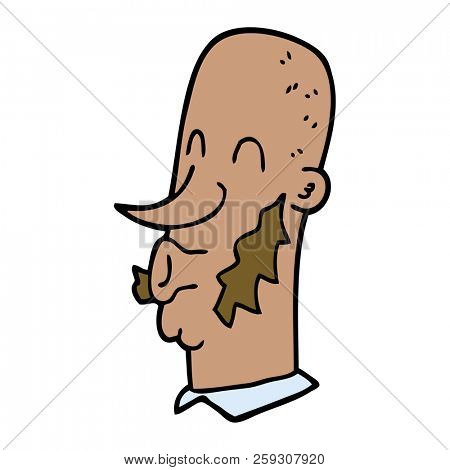 cartoon doodle man with muttonchop facial hair