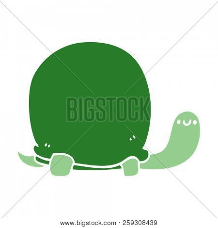 cute flat color style cartoon tortoise