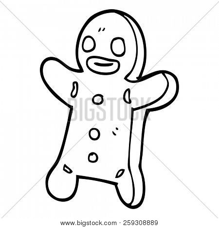 line drawing cartoon gingerbread man