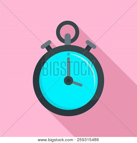 Contraceptive Stopwatch Icon. Flat Illustration Of Contraceptive Stopwatch Icon For Web Design