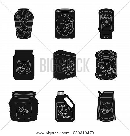 Vector Illustration Of Can And Food Icon. Collection Of Can And Package Stock Vector Illustration.