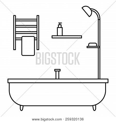Bath Tube Icon. Outline Illustration Of Bath Tube Icon For Web Design Isolated On White Background