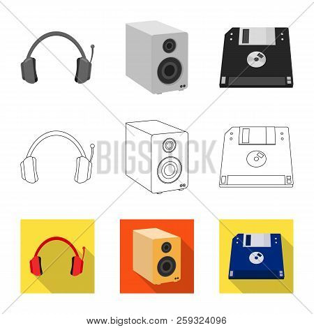 Isolated Object Of Laptop And Device Symbol. Set Of Laptop And Server Vector Icon For Stock.