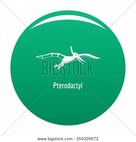 Pterodactyl Icon. Simple Illustration Of Pterodactyl Icon For Any Design Green