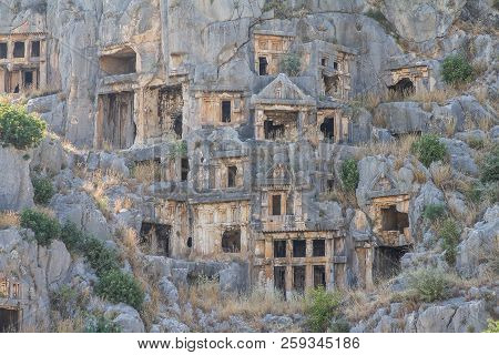 The Ancient Rock-cut Tombs Of Myra  In The Lycia Region Of Anatolia , Modern Day Demre, Turkey