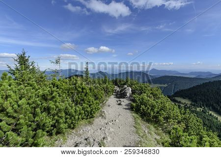 The Footpath In Top Of  Little Rozsutec Hill In Sunny Day, Slovakia. Europe.