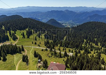 Summer Landscape Of Rhodope Mountains From Snezhanka Tower Near Ski Resort Pamporovo, Smolyan Region