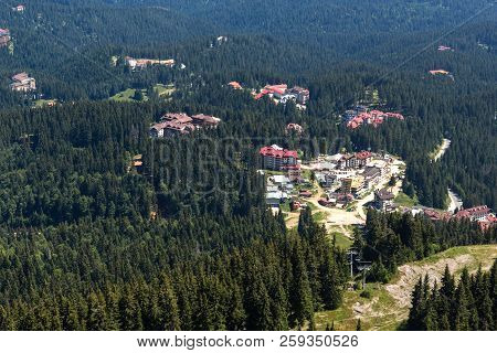 Summer Landscape Of Rhodope Mountains From Snezhanka Tower Near Ski Resort Pamporovo, Smolyan Region