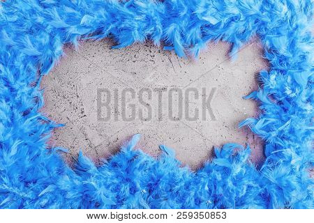 Colorful Frame With Party Items On Grey Background.carnival Conzept