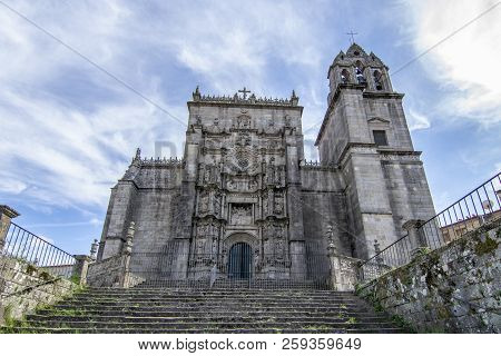 Facade  Of Saint Mary The Bigger Basilica In Pontevedra City