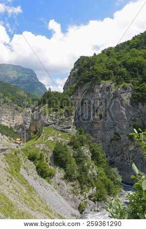 Mountain View Of Tsey Gorge. Republic Of North Ossetia - Alania, Russia