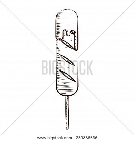 Delicoius Drawing Of Sausage, Vector Illustration Design