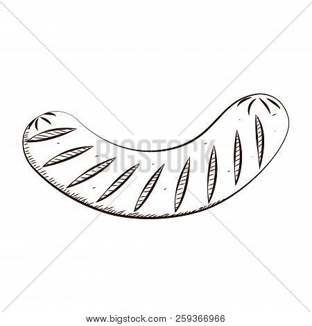 Delicoius Drawing Of Sausage, Vector Illustration Design