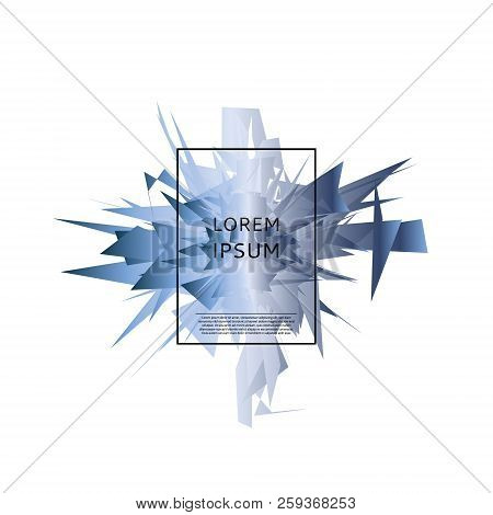 Abstract Blue Explosion Isolated On White Background. Banner. Frame For Your Text. Vector Illustrati