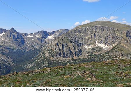 Scenic Views From Trail Ridge Road, Rocky Mountain National Park In Colorado, Usa.