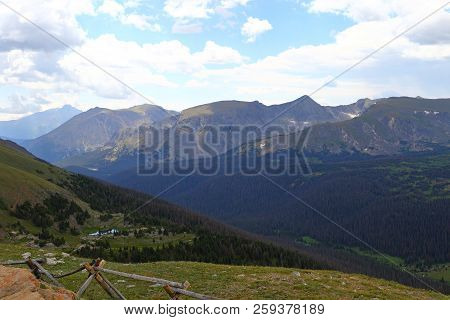 Scenic Views From Trail Ridge Road, Rocky Mountain National Park In Colorado, Usa.