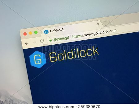 Amsterdam, The Netherlands - September 21, 2018: Website Of Cryptocurrency Goldilock, The Lock Token