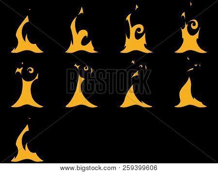 Sprite Sheets Fire Loop. Ready For Games Or Cartoon.